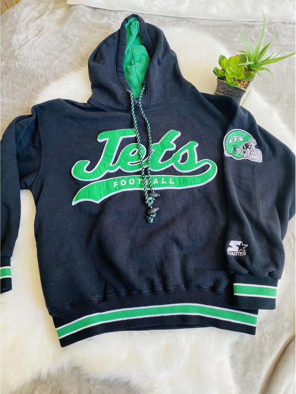 Starter New York Jets Football Hoodie Sweatshirt Size Medium